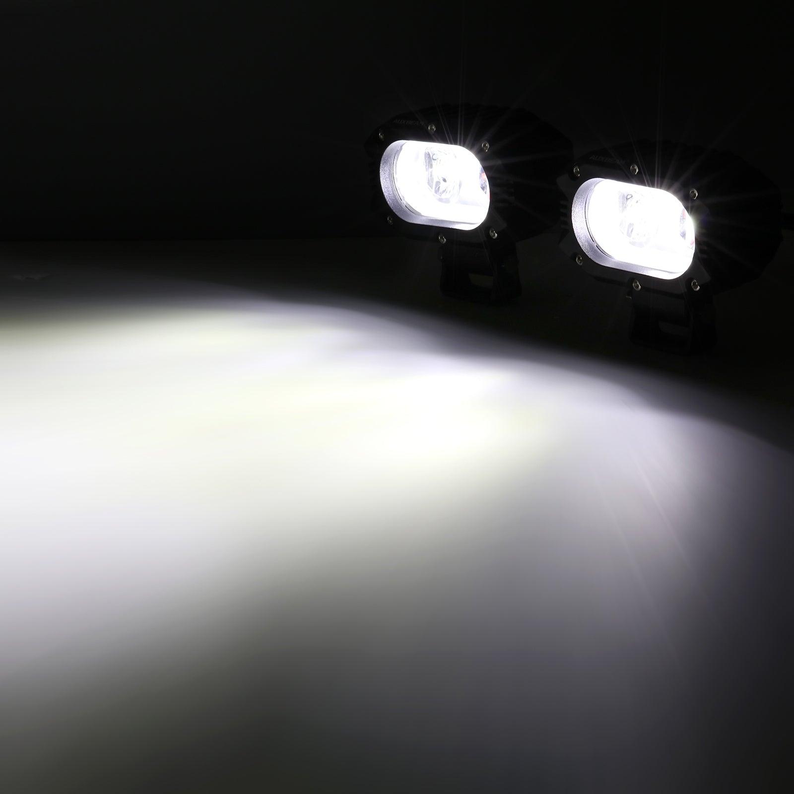 Auxbeam R4 Series 4" LED Light Pods – 60W, 120° Wide Beam, Corrugated Lens