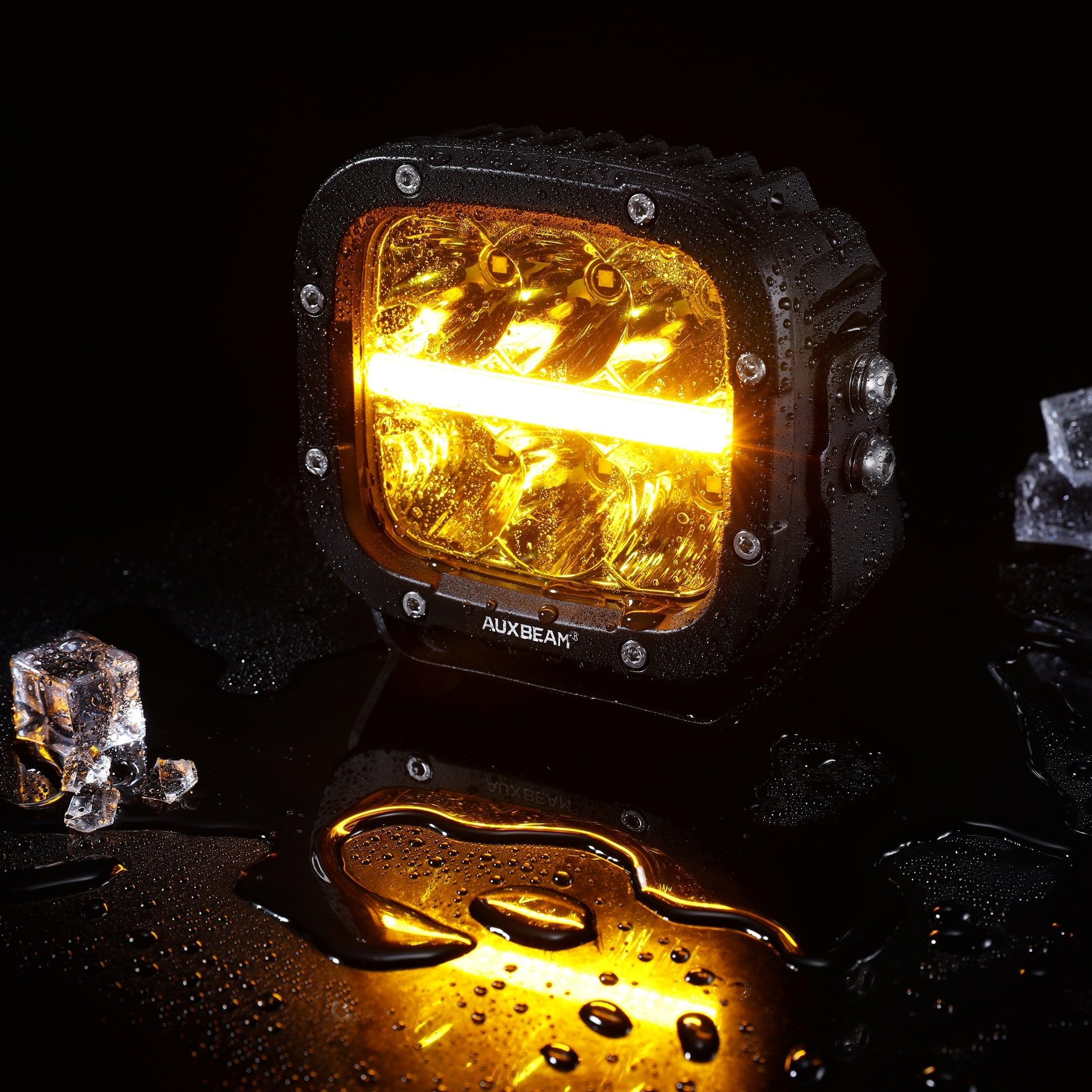 Auxbeam XP-ULTRA Series 5" LED Pods – 132W, 15,600LM, White/Amber, Amber DRL