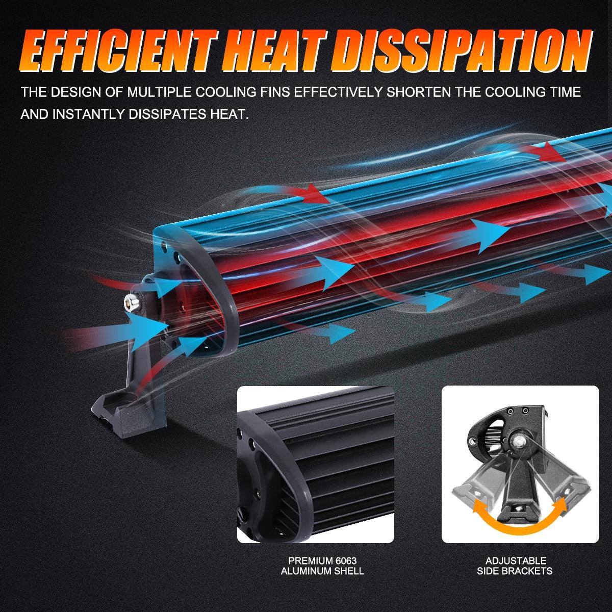 Auxbeam 5D Series 50" LED Light Bar – Straight/Curved, Double Row, Combo Beam