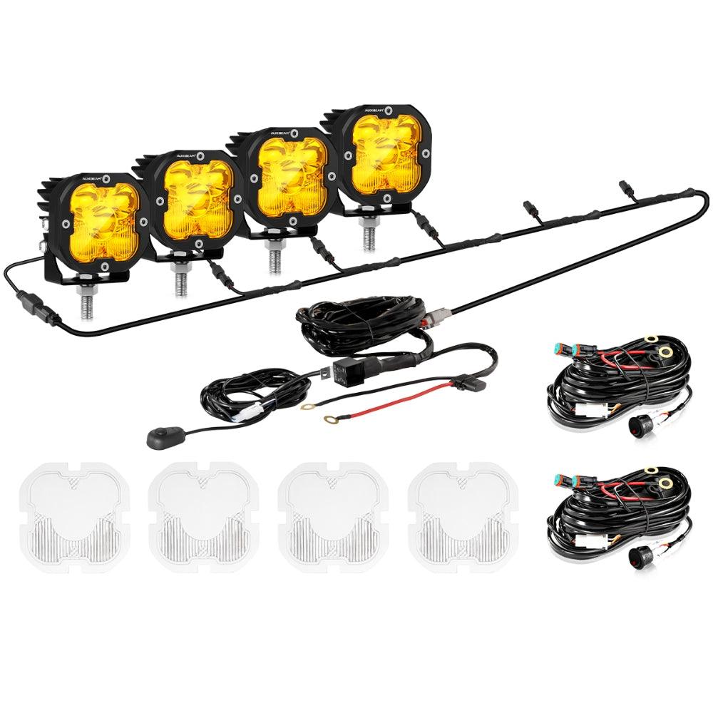 Auxbeam XP-ULTRA Series 3" LED Pods – 80W, Combo Beam, Amber & White