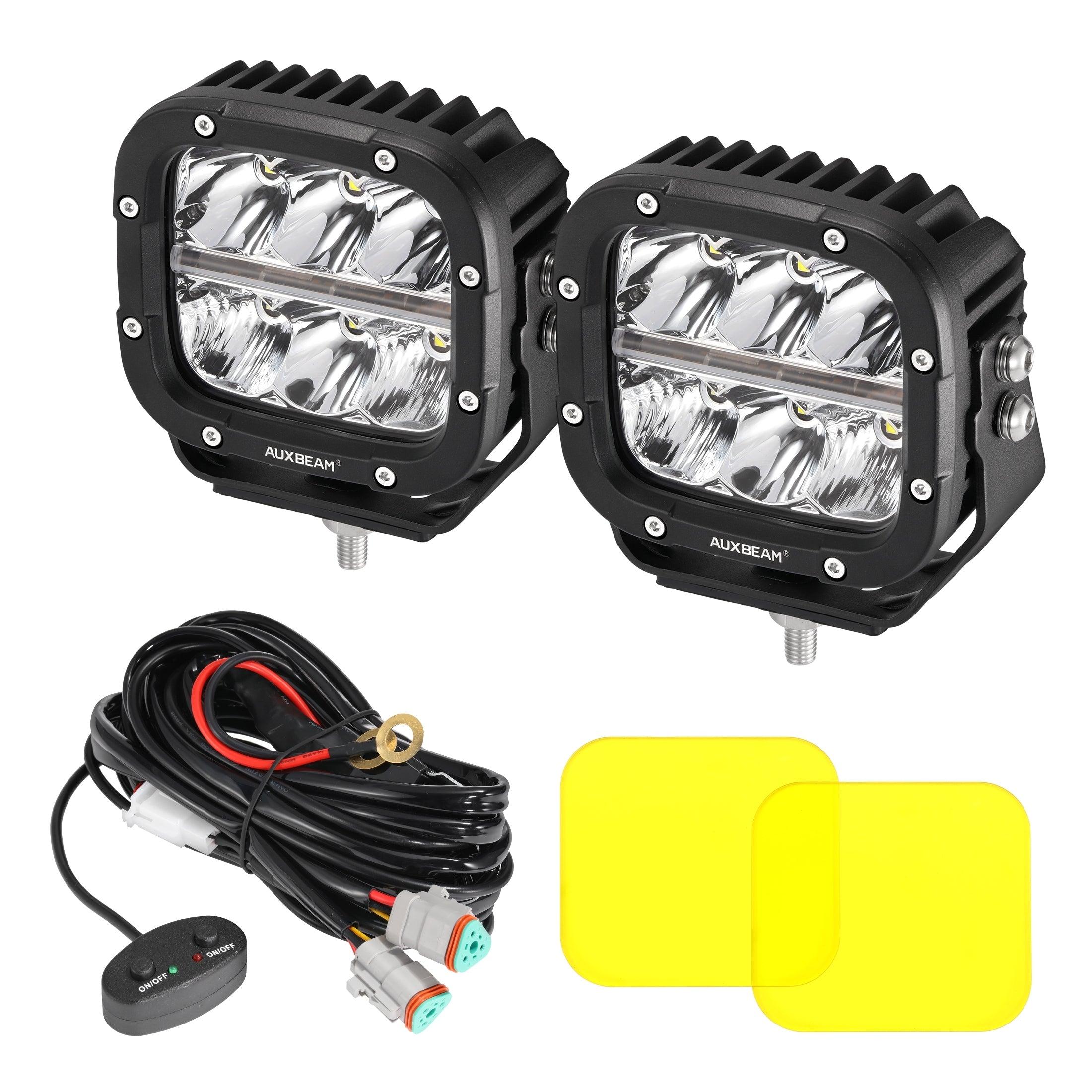 Auxbeam XP-ULTRA Series 5" LED Pods – 132W, 15,600LM, White/Amber, Amber DRL