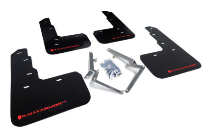 RallyArmor Black UR Mud Flaps w/ Red Logo for 2017-2021 Honda Civic Type R [FK8]