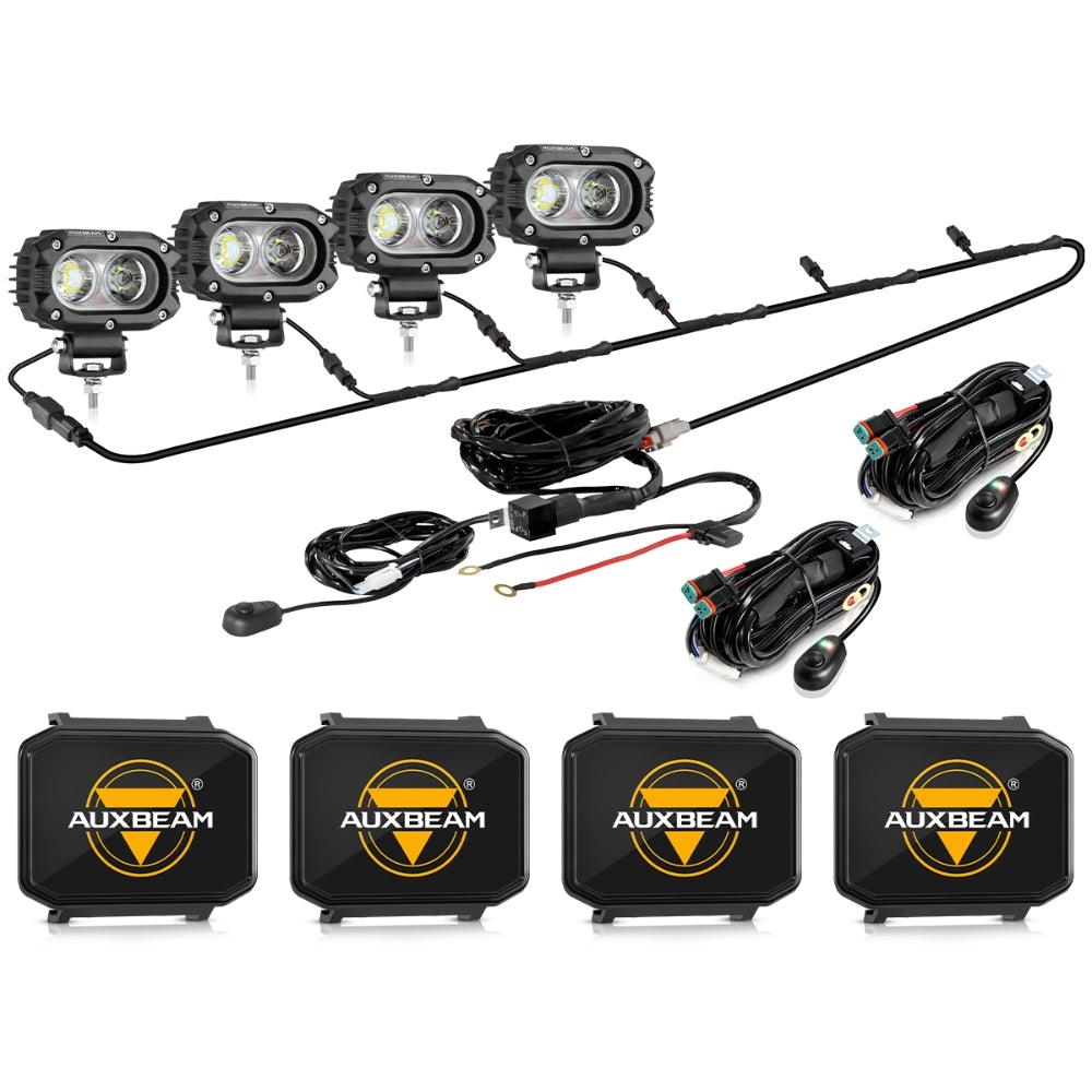 Auxbeam R4 Series 4" LED Pod Lights – 60W, White Flood Beam