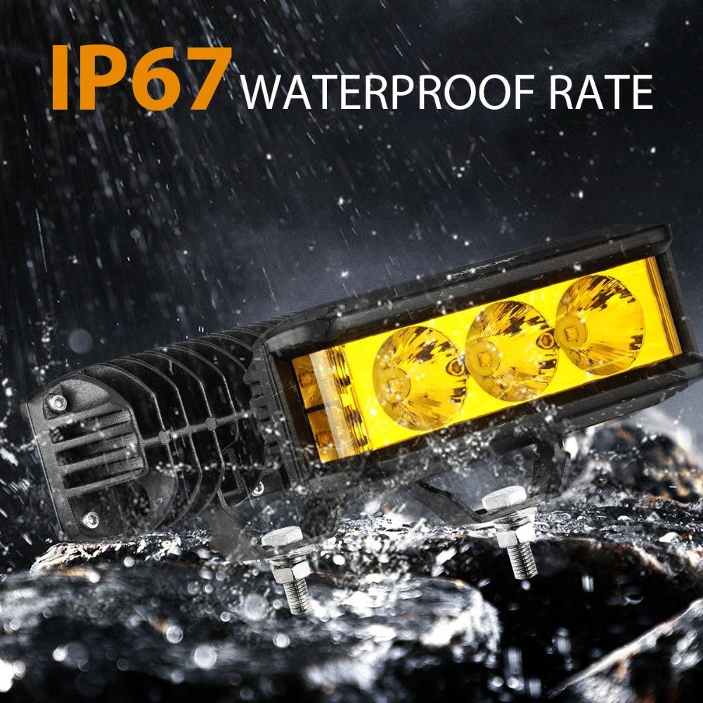 Auxbeam R5 Series 5" 68W LED Pod Lights – Amber Square, Side Shooter Spot Beam
