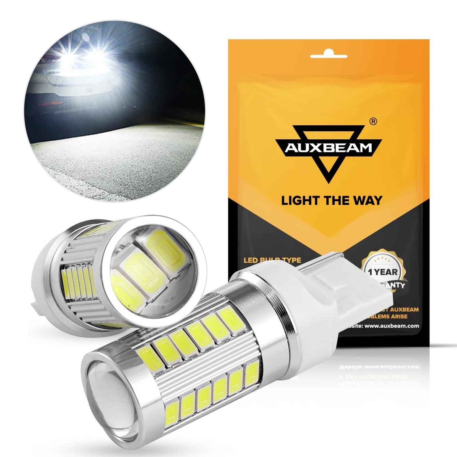 Auxbeam 7440 / 7440A LED Bulbs – 33LED Series, Backup/Reverse/Turn Signal/Brake/Tail Lights, 20W, 4000LM, 6500K White (2 Pack)