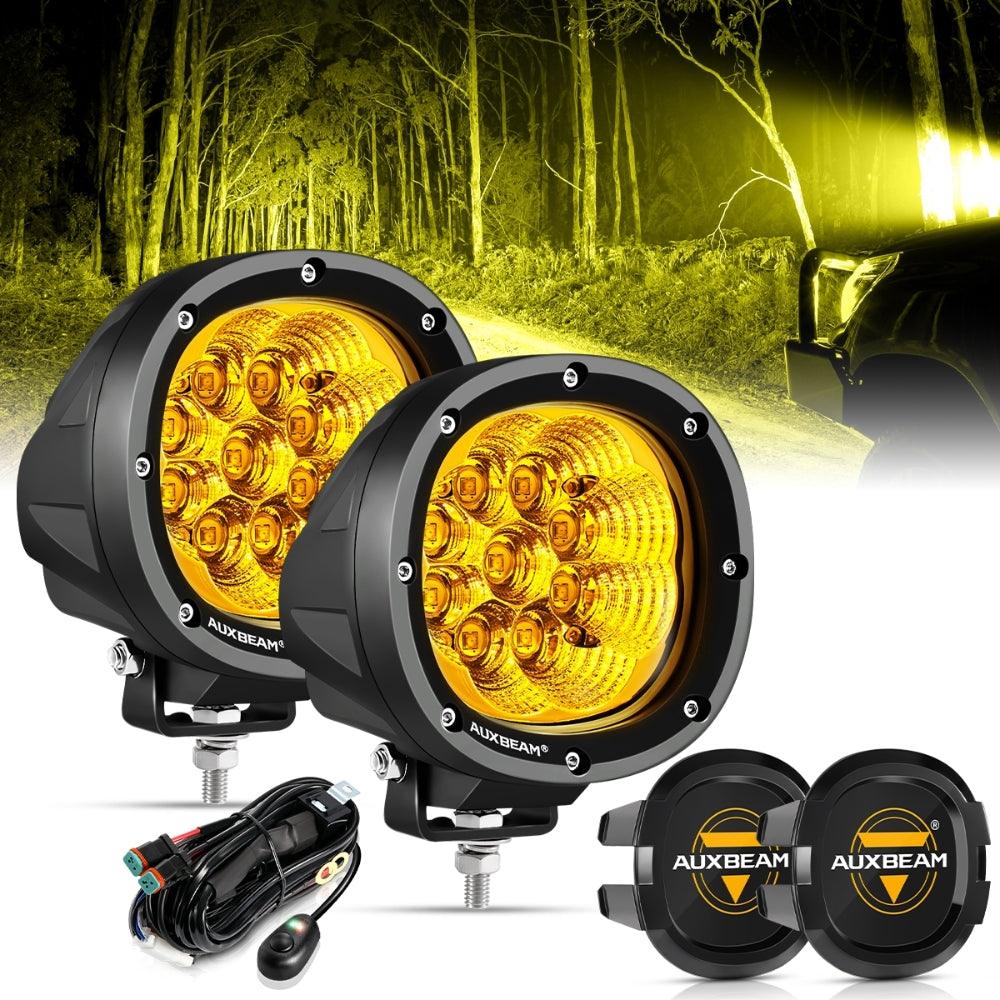 Auxbeam P4 Series 4" LED Driving Lights – 90W, 9,000LM, Amber Flood Beam