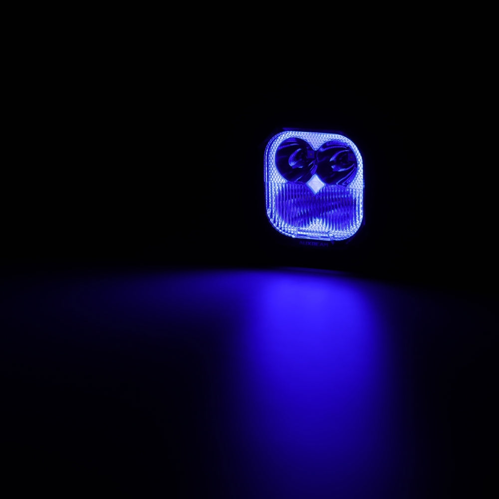 Auxbeam Color Play Series 3" RGB LED Pod Lights – 116W, Combo Beam, 8 Backlight Modes
