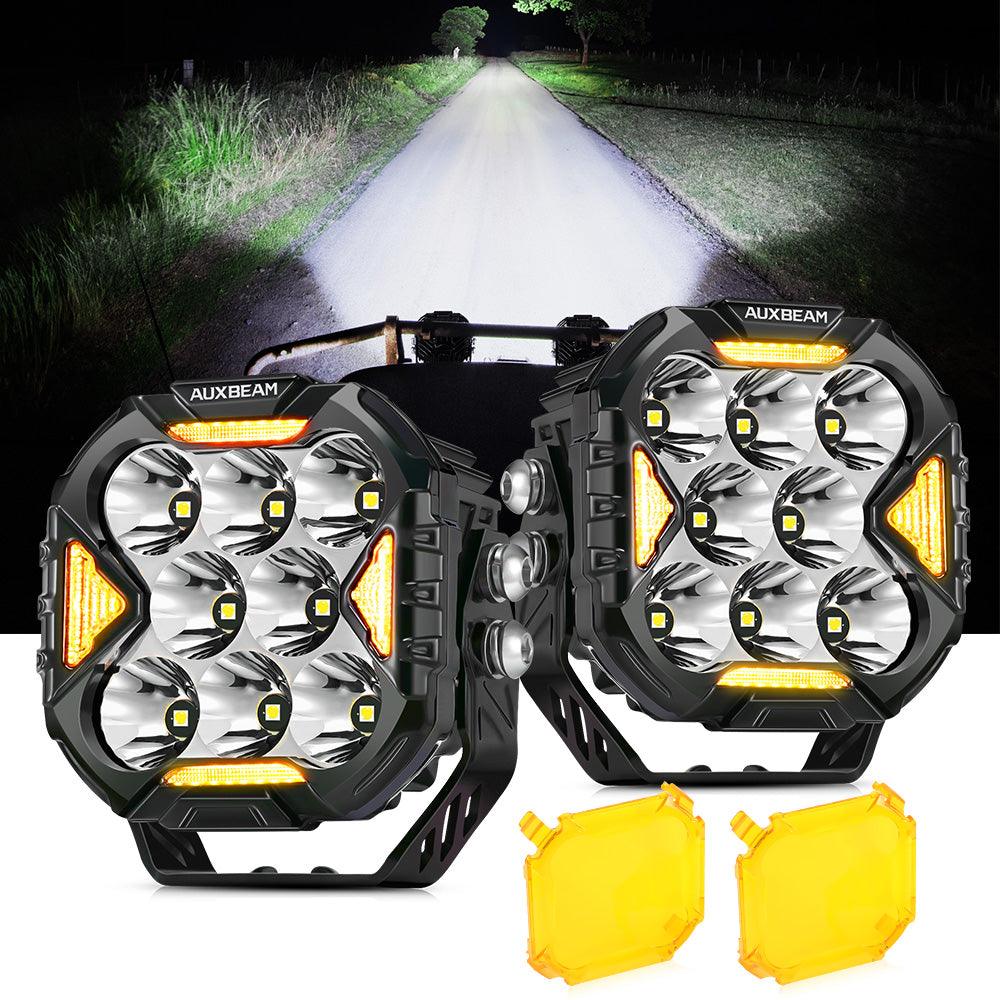 Auxbeam CUBE-Z Series 4" LED Pod Lights – Spot Beam, White DRL & Amber Turn Signal