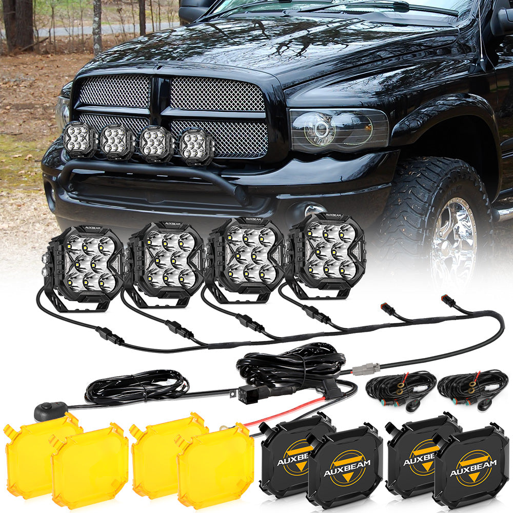 Auxbeam CUBE-Z Series 4" LED Pod Lights – Spot Beam, White DRL & Amber Turn Signal