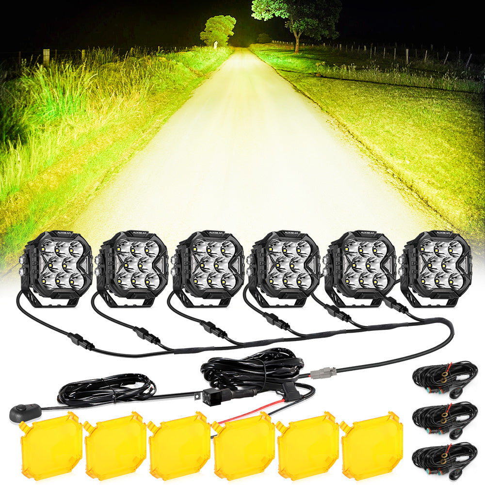 Auxbeam CUBE-Z Series 4" LED Pod Lights – Spot Beam, White DRL & Amber Turn Signal