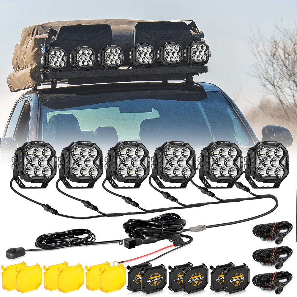 Auxbeam CUBE-Z Series 4" LED Combo Pod Lights – White DRL & Amber Turn Signal