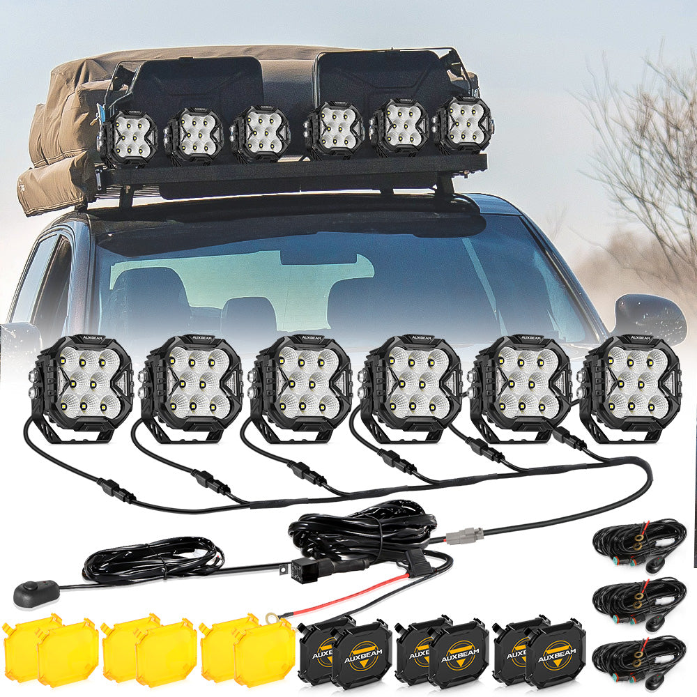 Auxbeam CUBE-Z Series 4" LED Pod Lights – Flood Beam, White DRL & Amber Turn Signal