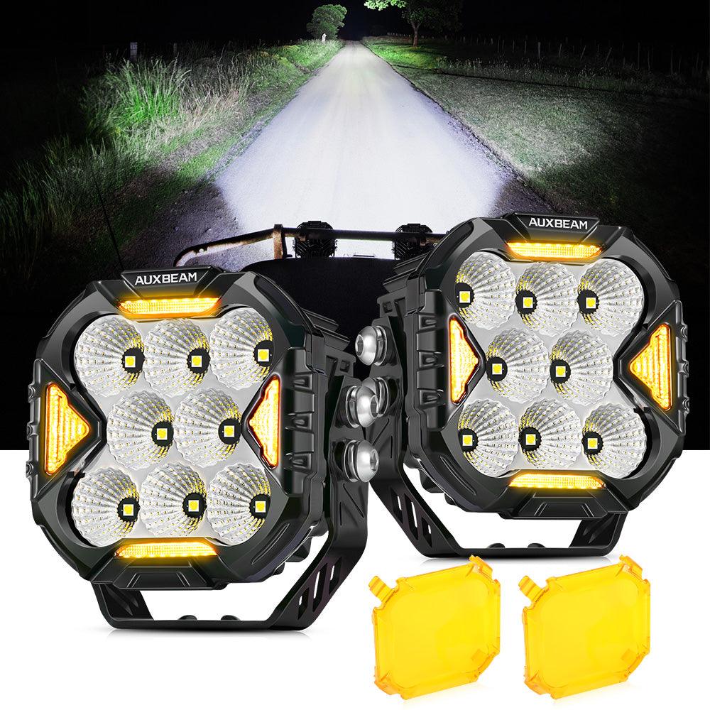 Auxbeam CUBE-Z Series 4" LED Combo Pod Lights – White DRL & Amber Turn Signal