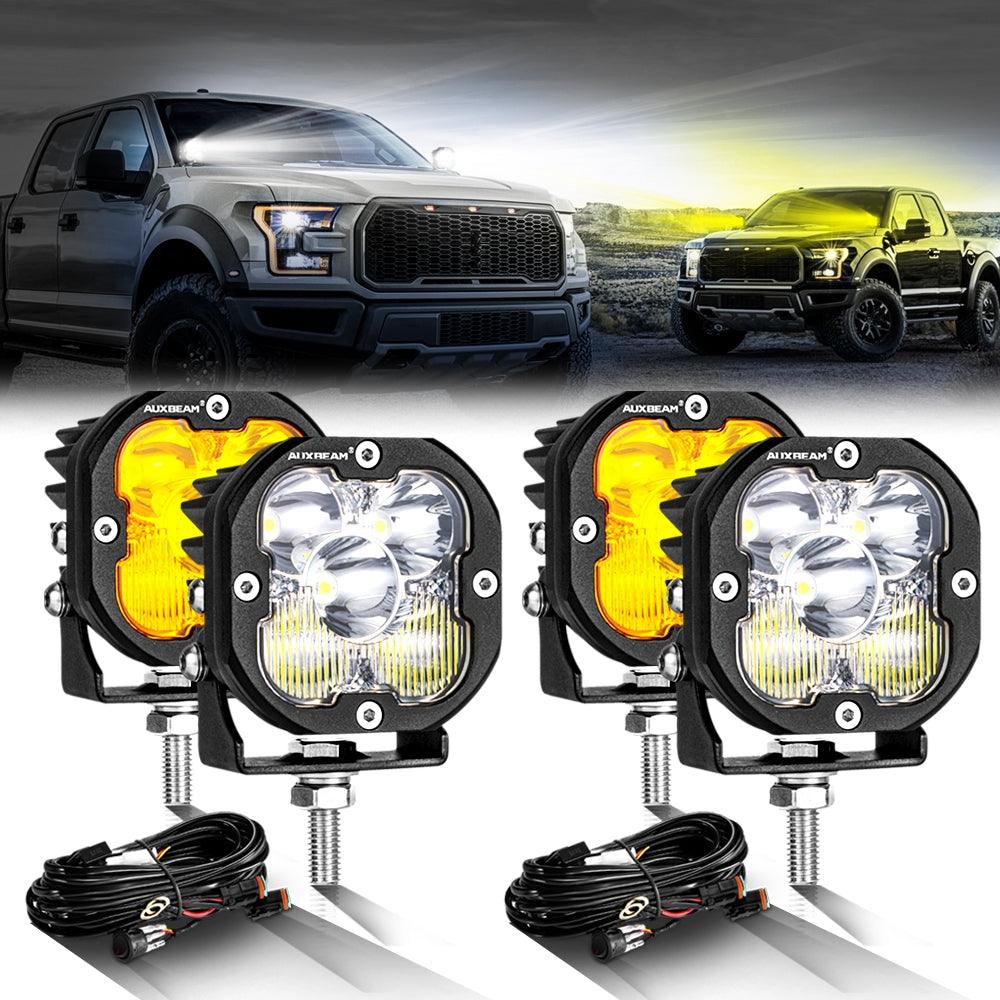 Auxbeam XP-ULTRA Series 3" LED Pods – 80W, Combo Beam, Amber & White