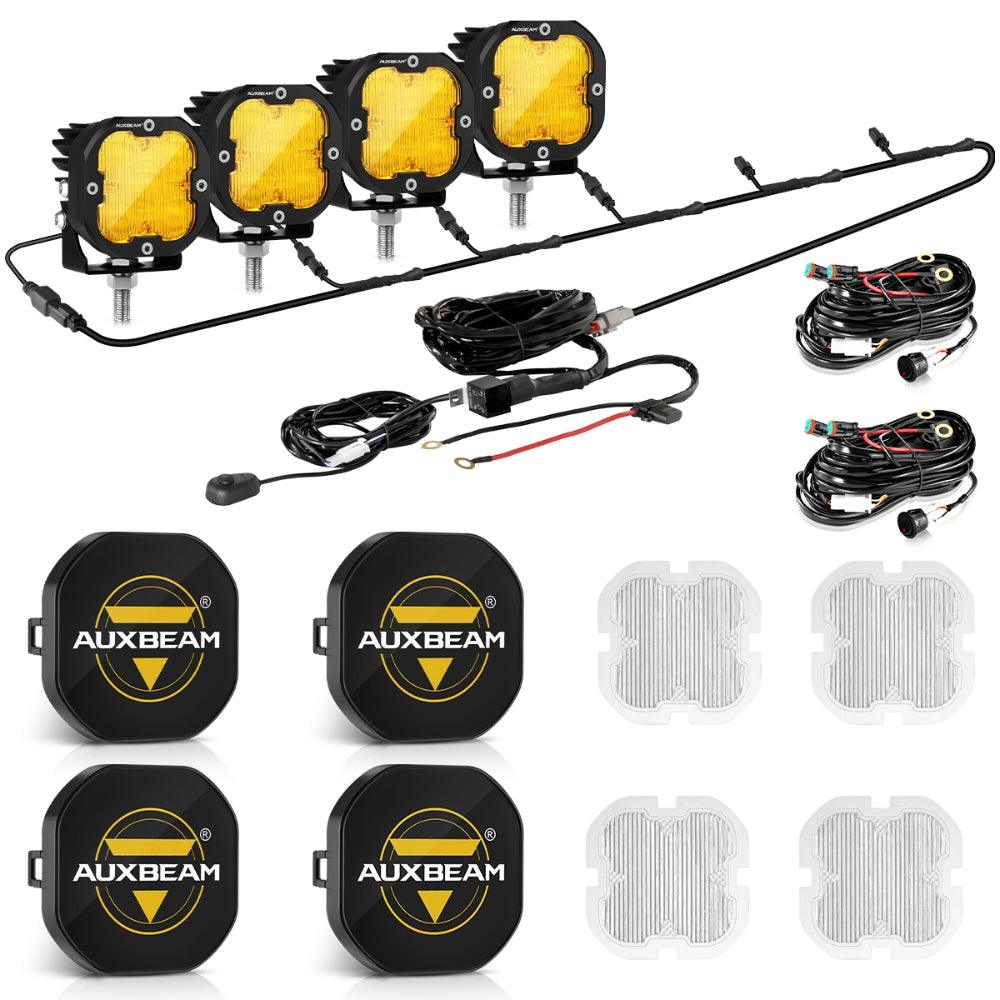Auxbeam XP-ULTRA Series 3" LED Pods – 80W, Flood Beam, Amber & White