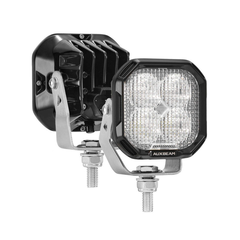 Auxbeam Color Play Series 3" RGB LED Pod Lights – 116W, Flood Beam, 8 Backlight Modes