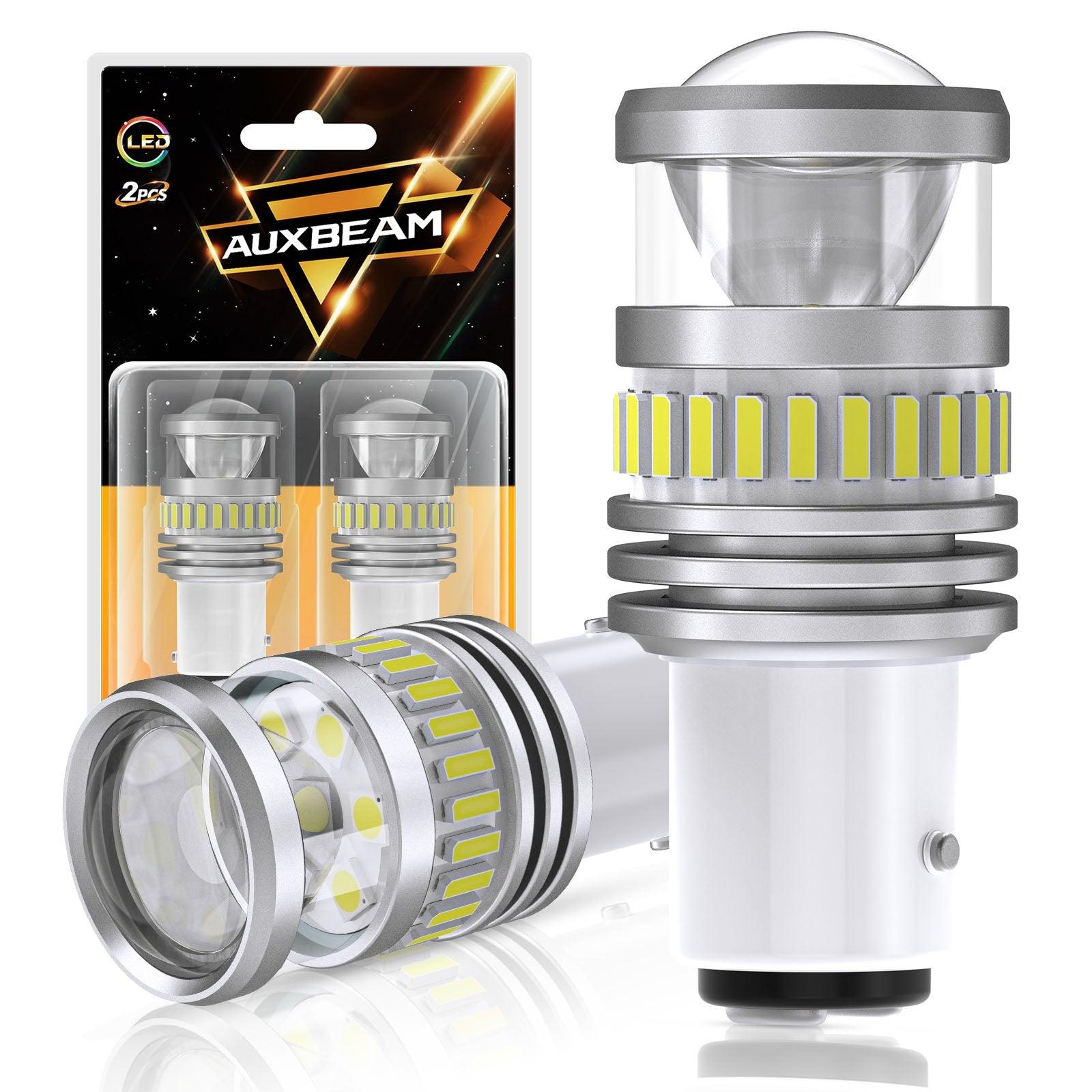 Auxbeam 1157 BAY15D LED Bulbs – B1 Series, Backup/Reverse/Turn Signal/Brake/Tail Lights, 11W, 4000LM, 6500K White (2 Pack)