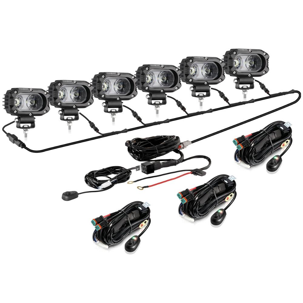 Auxbeam R4 Series 4" LED Light Pods – 60W, 120° Wide Beam, Corrugated Lens