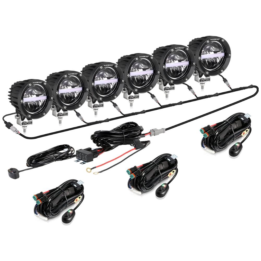 Auxbeam C4 Series 4" LED Pods – 110W, 11,000LM, Amber DRL