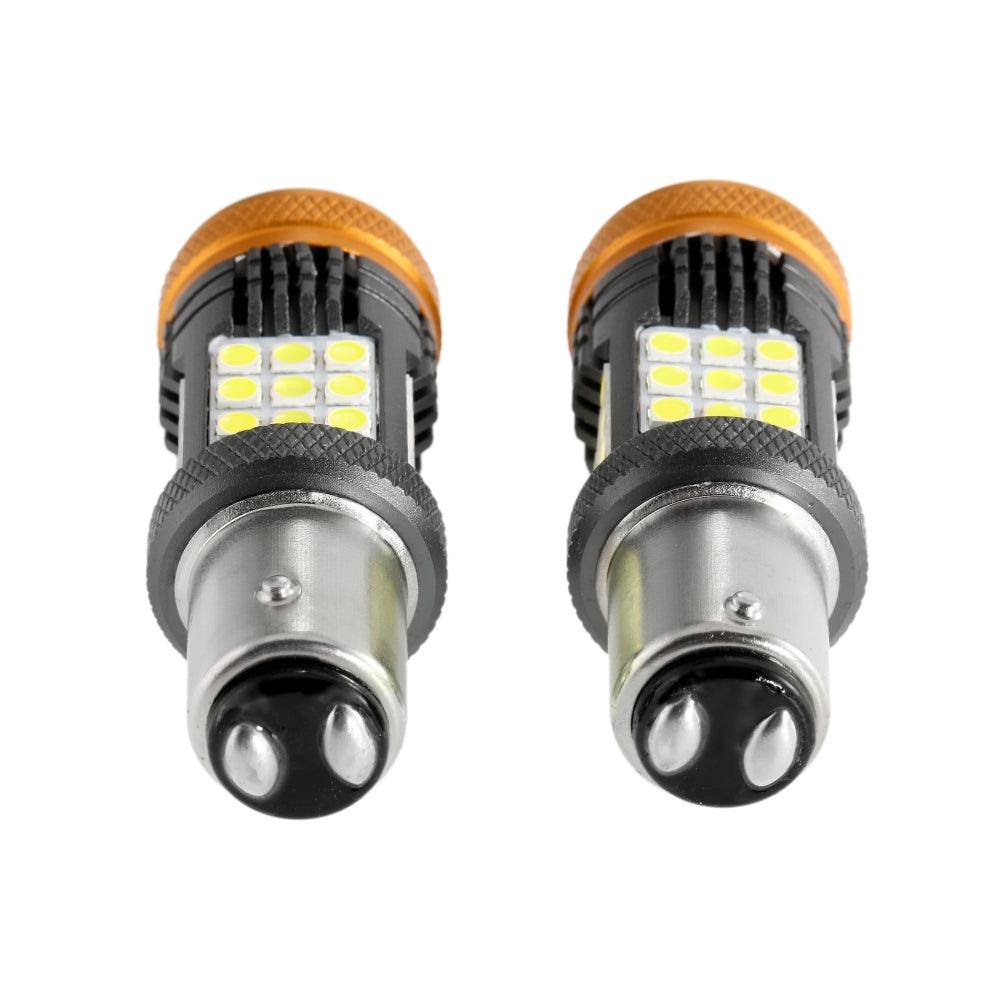 Auxbeam 1157 / 1156 / BAY15D / BA15S / BAU15S LED Bulbs – White / Amber / Red, CANBUS Error-Free, No Hyper Flash, Turn Signal / DRL / Brake / Tail / Reverse Lights, Fan Cooling (2 Pack)