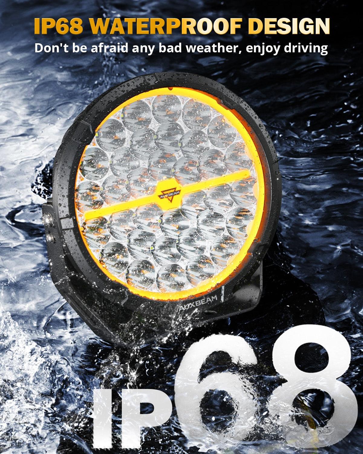 Auxbeam RAY-L Series 9" LED Driving Lights – 318W, 34,180LM, Dual DRL