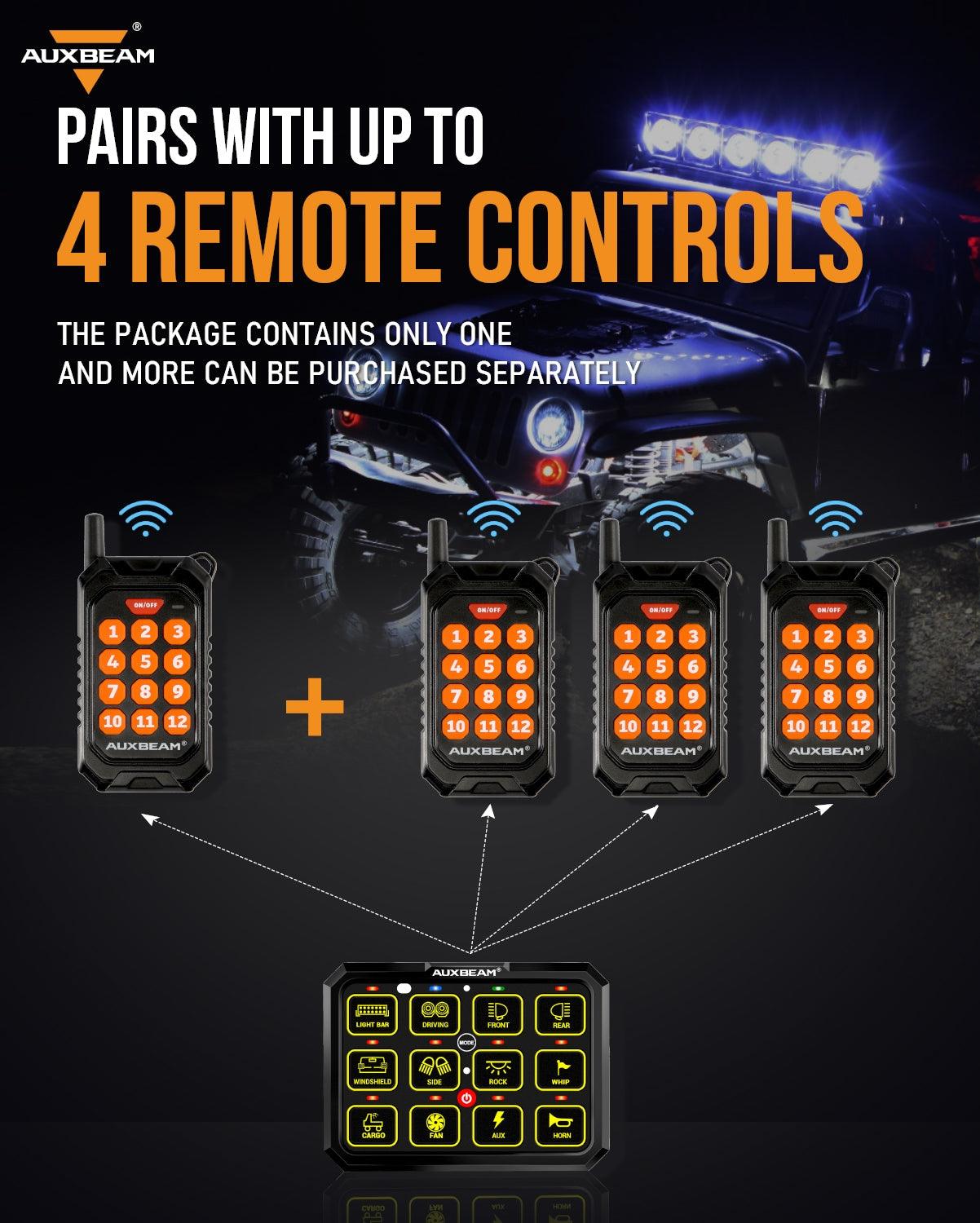 Auxbeam 12-Gang Wireless Remote Control – For AC-1200 Switch Panel