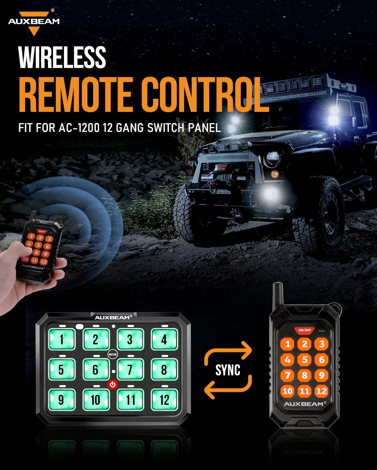 Auxbeam 12-Gang Wireless Remote Control – For AC-1200 Switch Panel