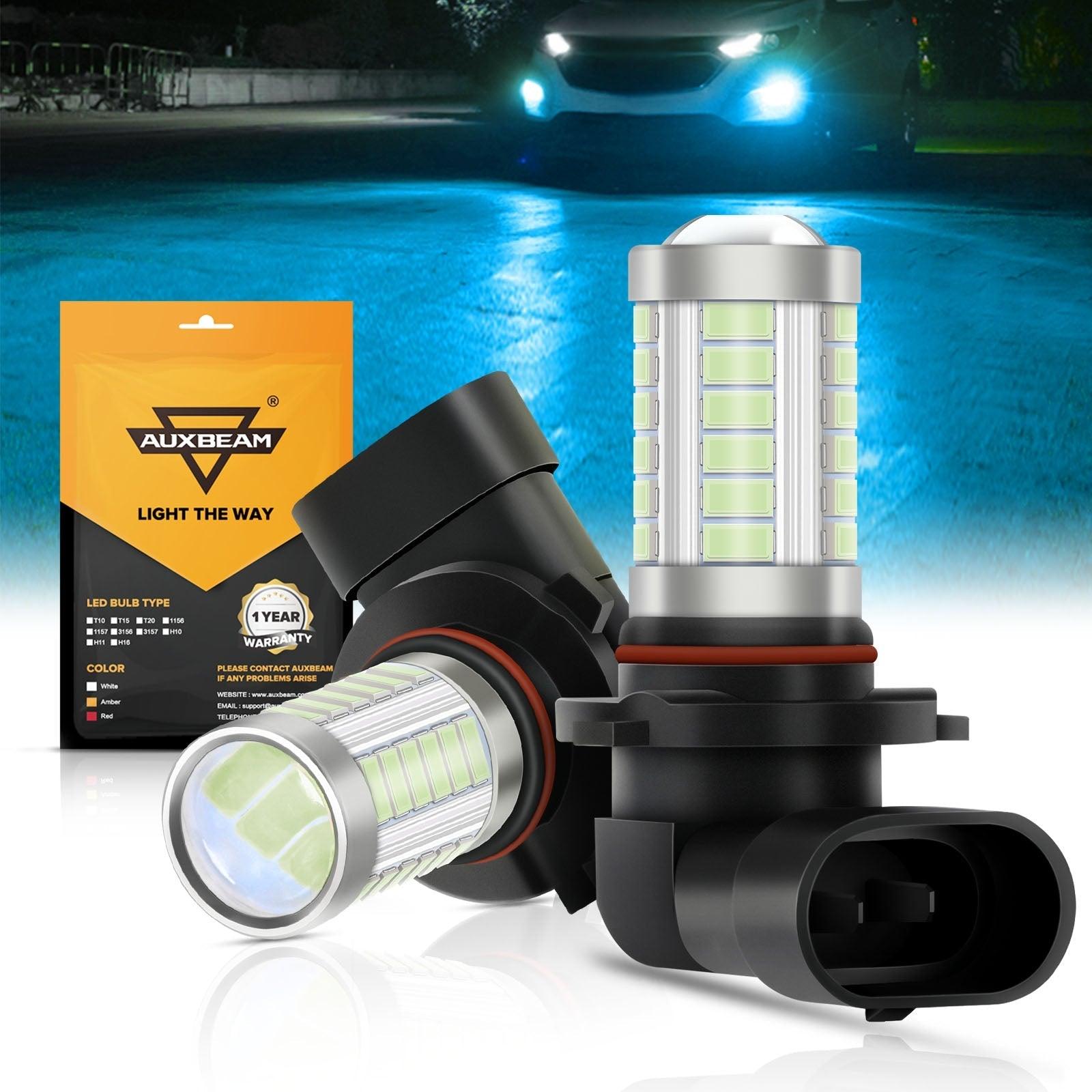 Auxbeam 9006 / HB4 LED Fog Light & DRL Bulbs – 33LED Series, 50W, 4000LM, Ice Blue (2 Pack)