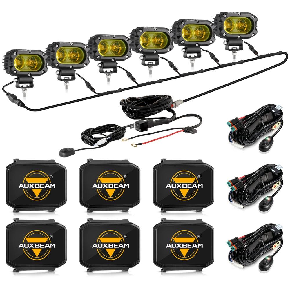 Auxbeam R4 Series 4" LED Pods – 60W, Amber Flood Beam