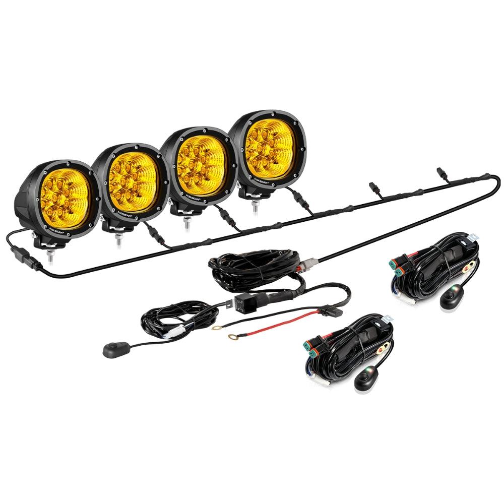 Auxbeam P4 Series 4" LED Driving Lights – 90W, 9,000LM, Amber Flood Beam