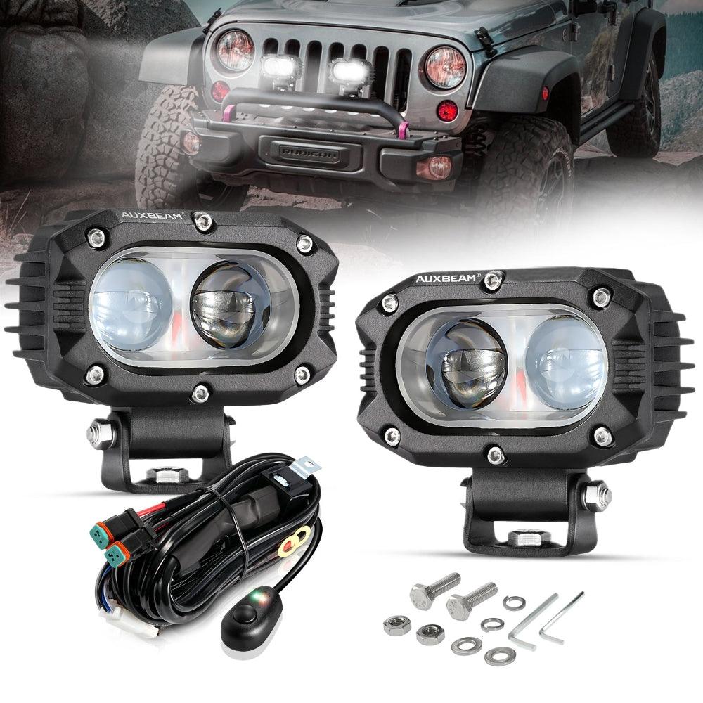 Auxbeam R4 Series 4" 60W LED Pod Lights – Spot Beam, White Driving Lights