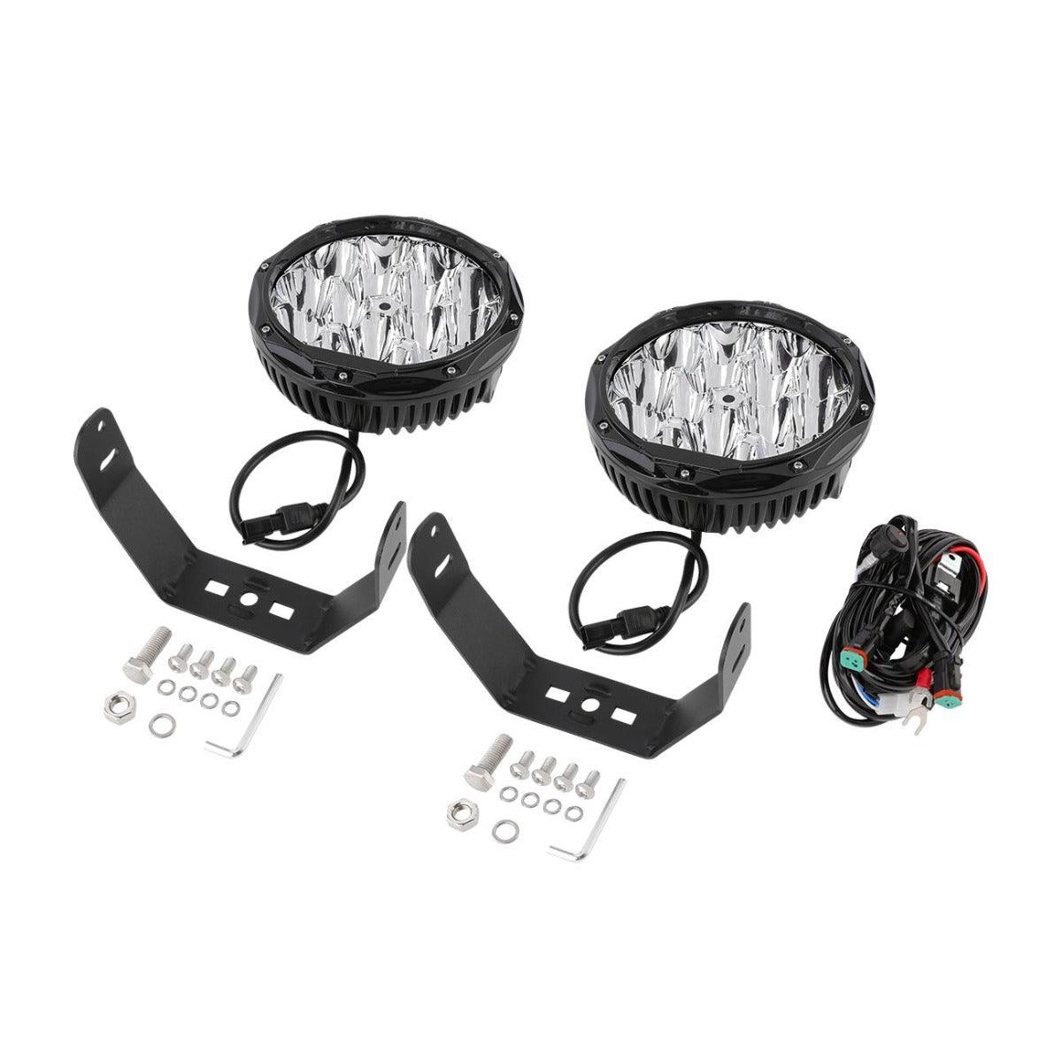 Auxbeam 8.5" 150W Round LED Driving Lights – Spot Beam, Off-Road (2 Pack)