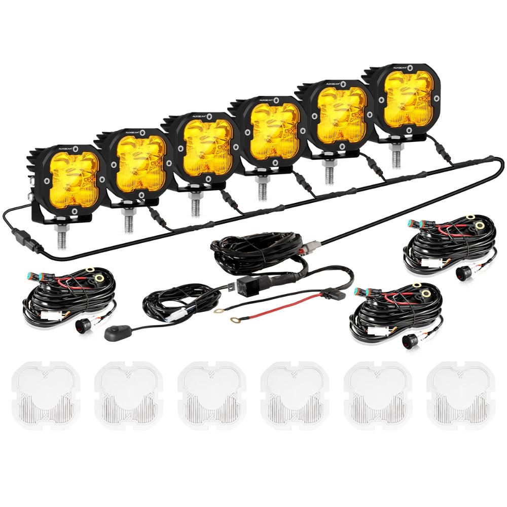 Auxbeam XP-ULTRA Series 3" LED Pods – 80W, Combo Beam, Amber & White