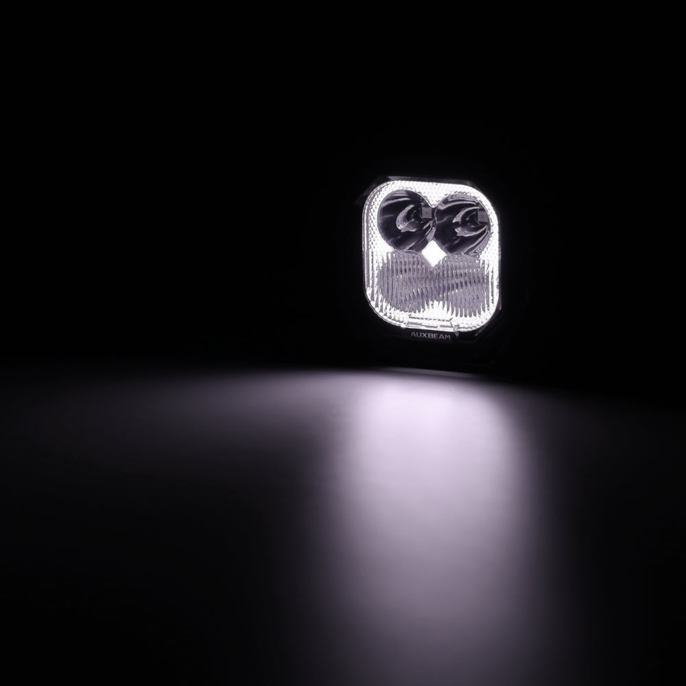 Auxbeam Color Play Series 3" RGB LED Pod Lights – 116W, Combo Beam, 8 Backlight Modes