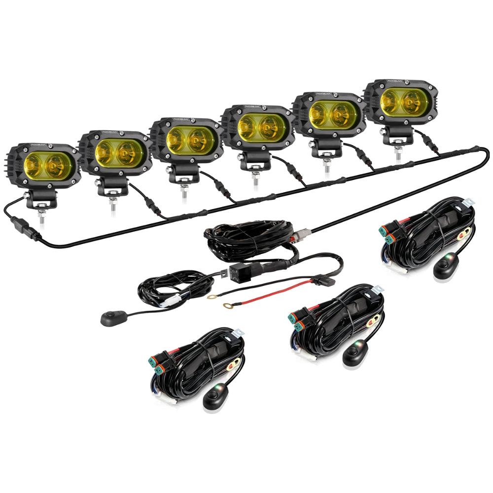 Auxbeam R4 Series 4" LED Pods – 60W, Amber Flood Beam