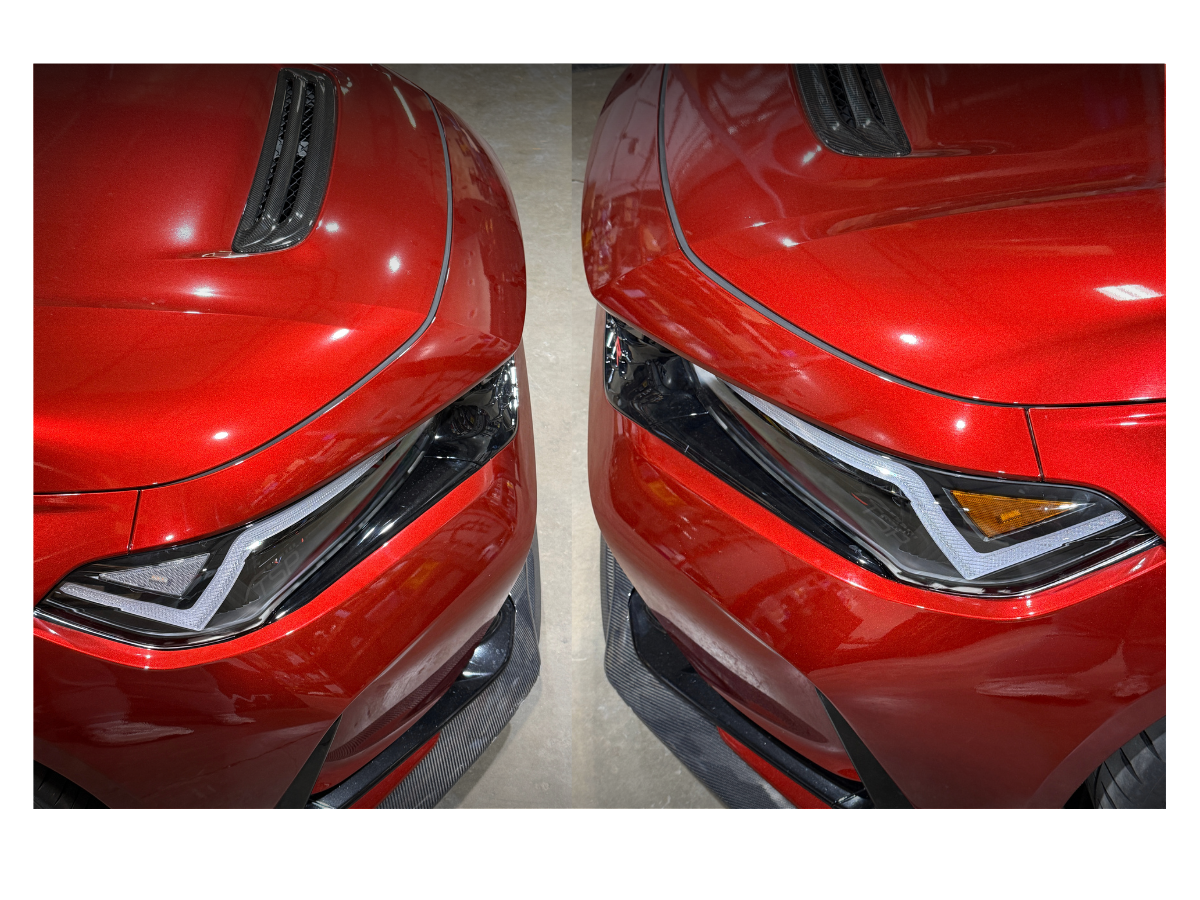 Clear side marker on the left and amber side marker on the right, both fitted to the TSP FL5