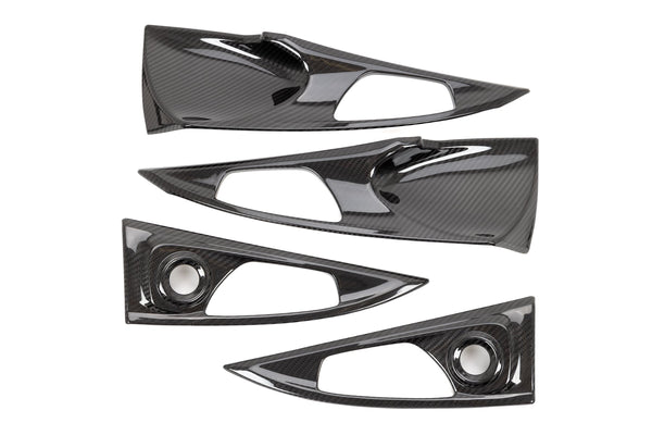 OLM 2016-2021 Honda Civic LE Carbon Fiber Interior Door Handle Trim Cover Set (Gloss Finish)