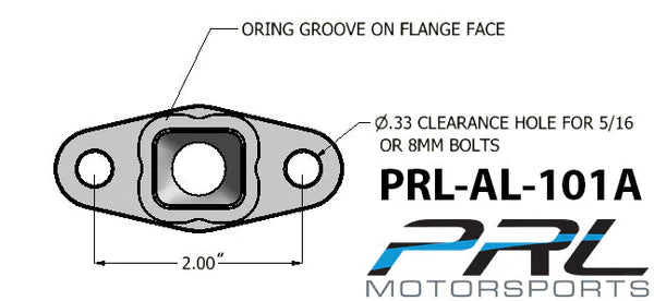 PRL Motorsports T3/T4 Turbo 10AN Ported Oil Drain Flange Standard