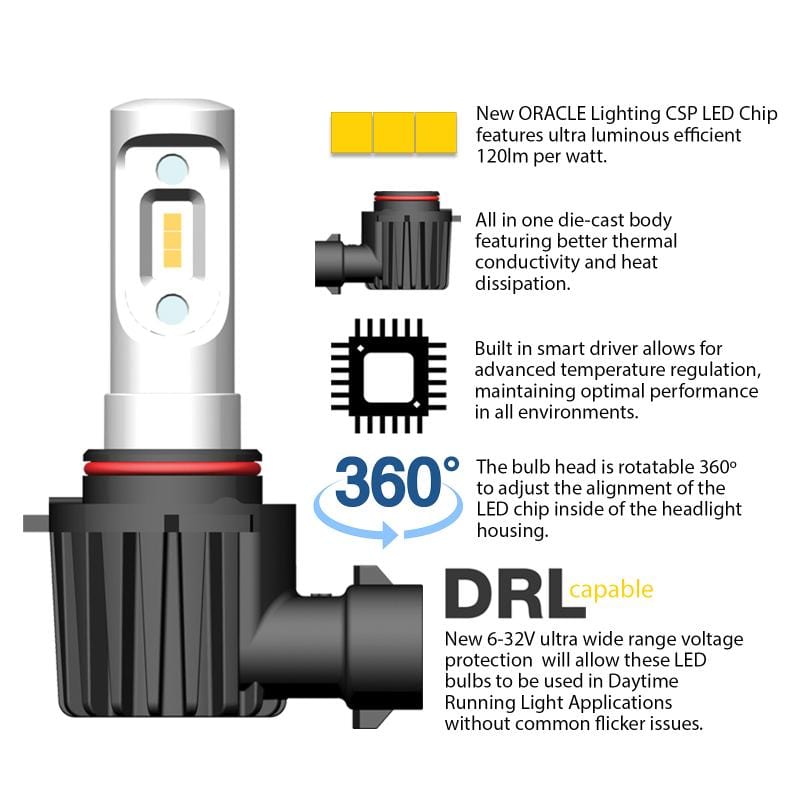 Oracle H13 - VSeries LED Headlight Bulb Conversion Kit - 6000K - Two Step Performance