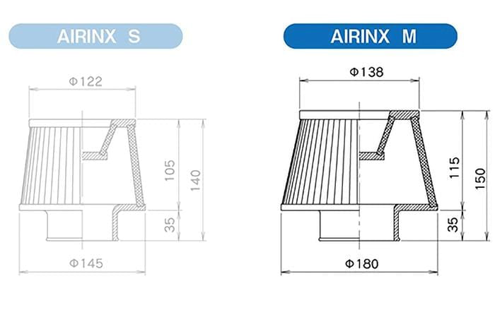 Airinx M Univeral Filter with 100mm Diameter Inlet - Two Step Performance