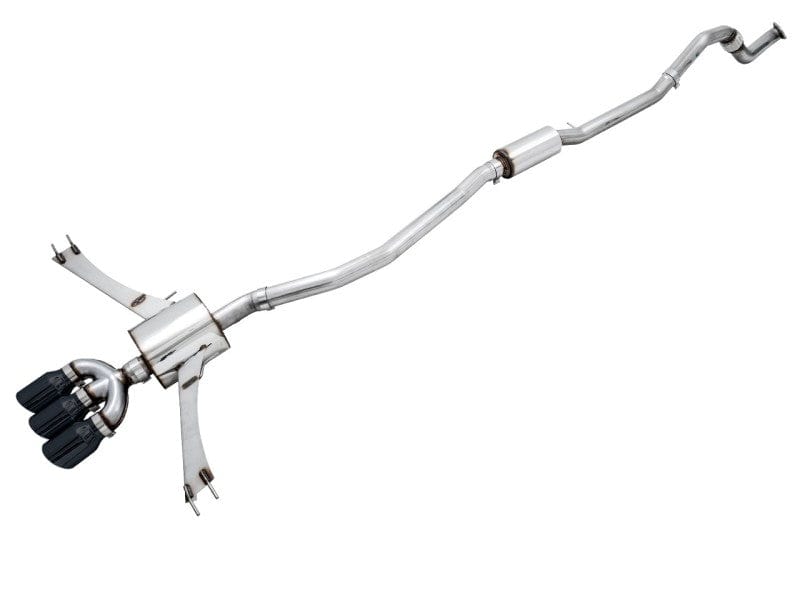 AWE Tuning 2016+ Honda Civic Si Touring Edition Exhaust w/Front Pipe & Triple Diamond Black Tips - Two Step Performance