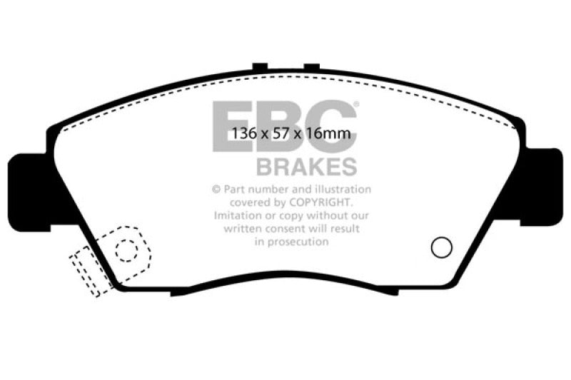 EBC 12 Acura ILX 1.5 Hybrid Greenstuff Front Brake Pads