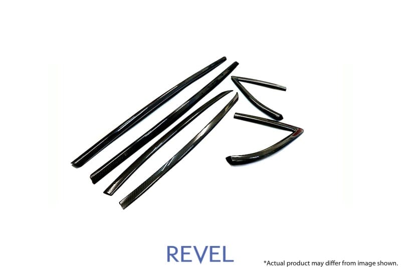 Revel GT Dry Carbon Door Window Moulding Cover 2020 Toyota GR Supra - 6 Pieces - Two Step Performance