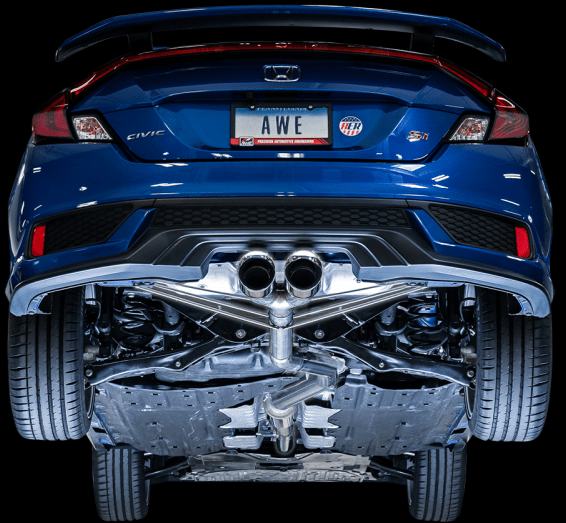 AWE Tuning 2016+ Honda Civic Si Track Edition Exhaust w/Front Pipe & Dual Diamond Black Tips