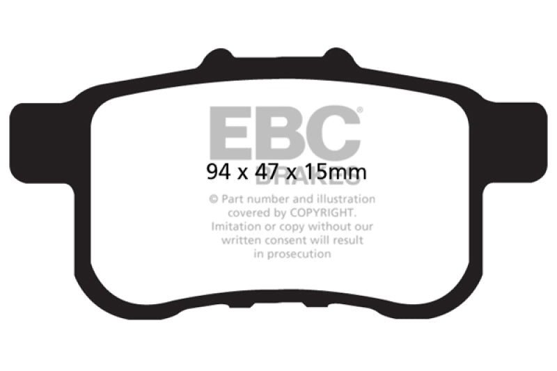 EBC 09-14 Acura TSX 2.4 Redstuff Rear Brake Pads
