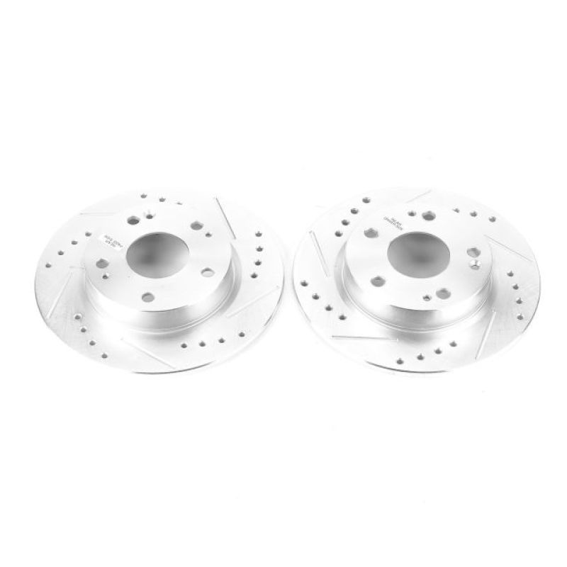 Power Stop 16-19 Honda Civic Rear Evolution Drilled & Slotted Rotors - Pair