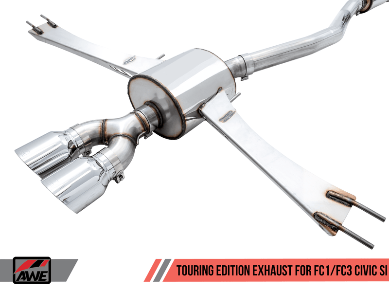 Touring Edition Exhaust w/ Front Pipe for 2017+ Honda Civic Si - Two Step Performance