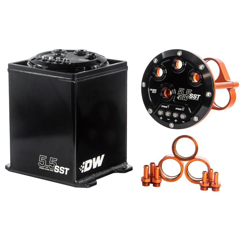 DeatschWerks 5.5L Modular Surge Tank (1-3 DW200/300/400 Fuel Pumps) (Pumps Not Included) - Two Step Performance