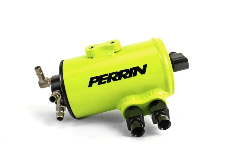 Perrin 02-14 Subaru WRX / 04-19 STI with FMIC Air Oil Separator - Neon Yellow - Two Step Performance