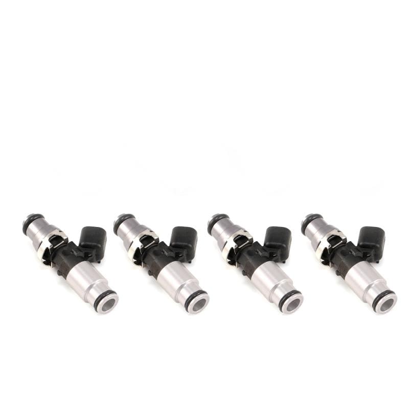 Injector Dynamics 1050X Injectors 14mm (Grey) Adaptor Top - (Silver) Bottom Adapter (Set of 4) - Two Step Performance